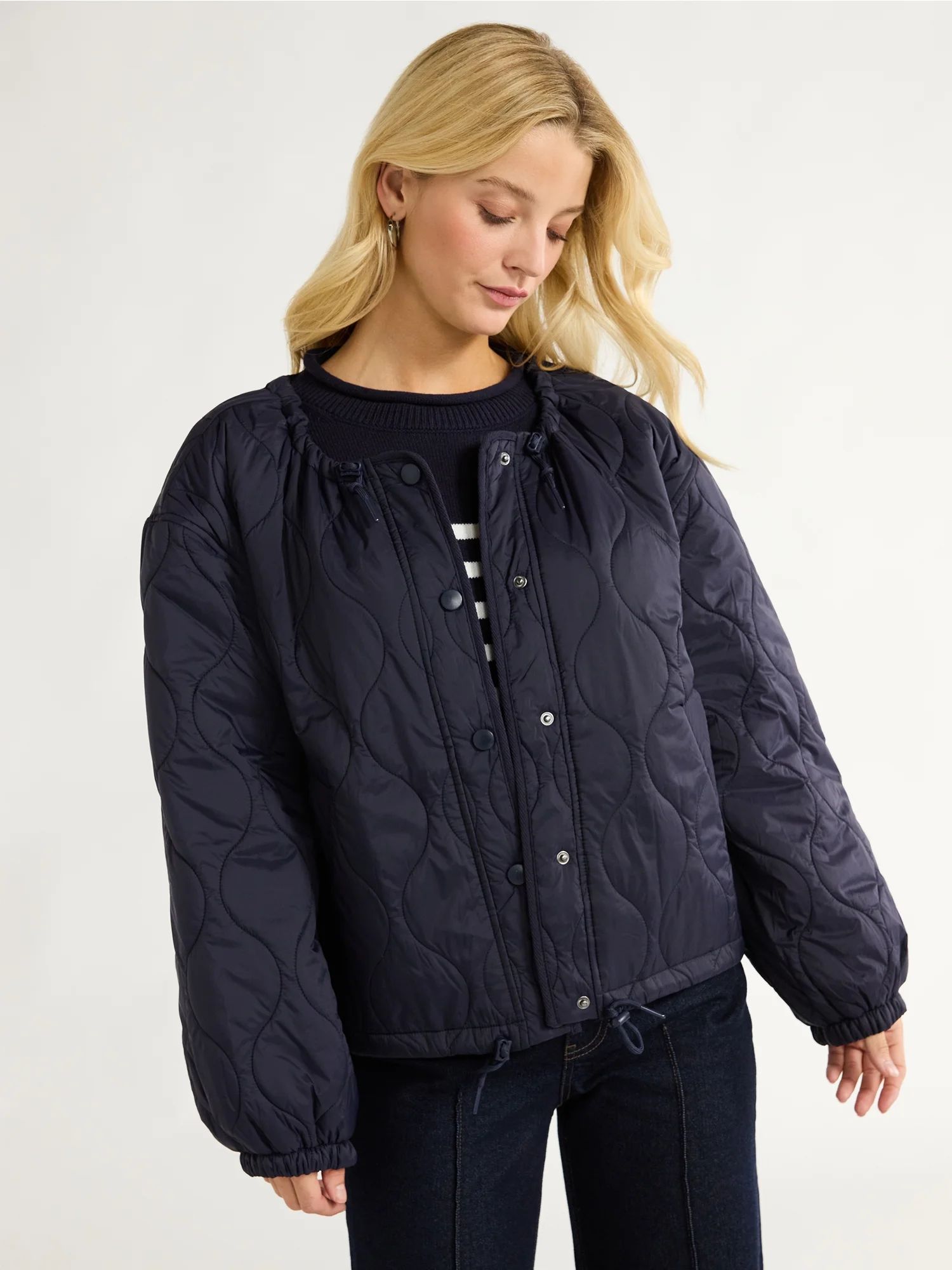 Free Assembly Women's Quilted Parachute Jacket, XS-XXL - Walmart.com | Walmart (US)