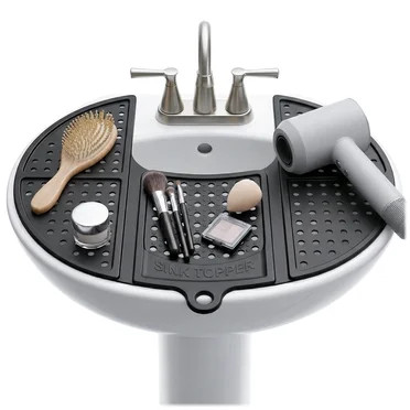 Sink Topper Cover for Bathroom Counter Spaces Organizer Makeup Mat White Large | Walmart (US)