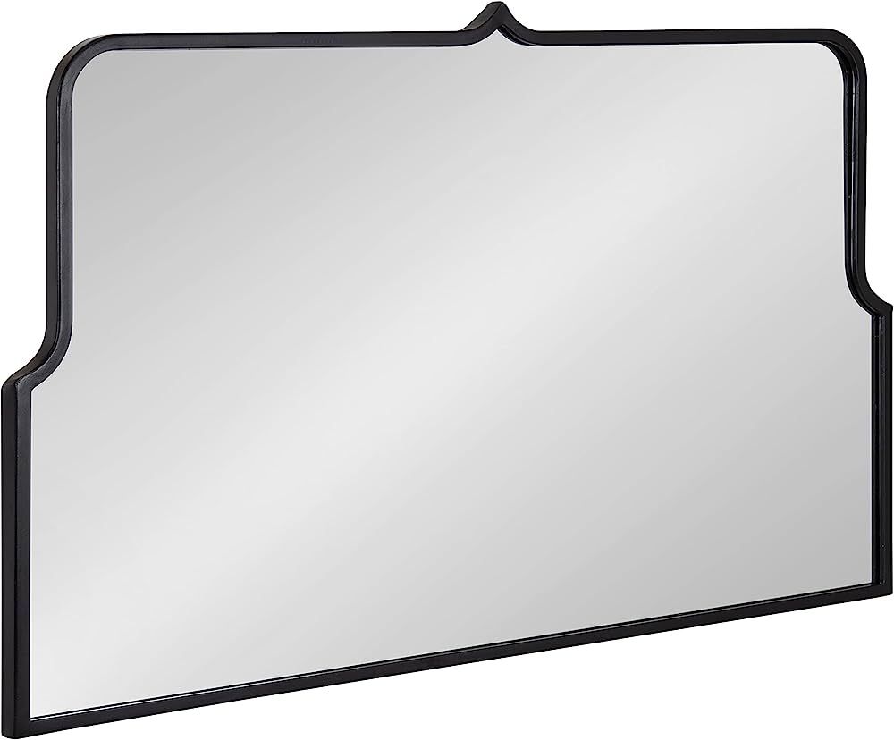 Kate and Laurel Gezella Vintage Wide Arched Mirror with Scalloped Frame for Wall Decor, 37x24, Bl... | Amazon (US)