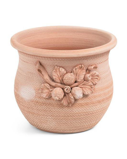 Made In Italy 15.75in Lemon Textured Terracotta Planter | TJ Maxx