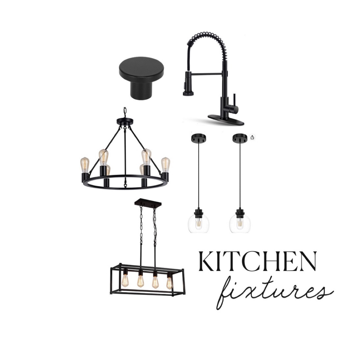 links to my kitchen fixtures🤍 light fixtures come with more options too! They look BEAUTIFUL. #homeremodel #kitchenfixtures #blackfixtures #kitchenremodel #amazonhome #homediy #homefixtures #cabinethandles #LTKhome 

#LTKhome #LTKSale