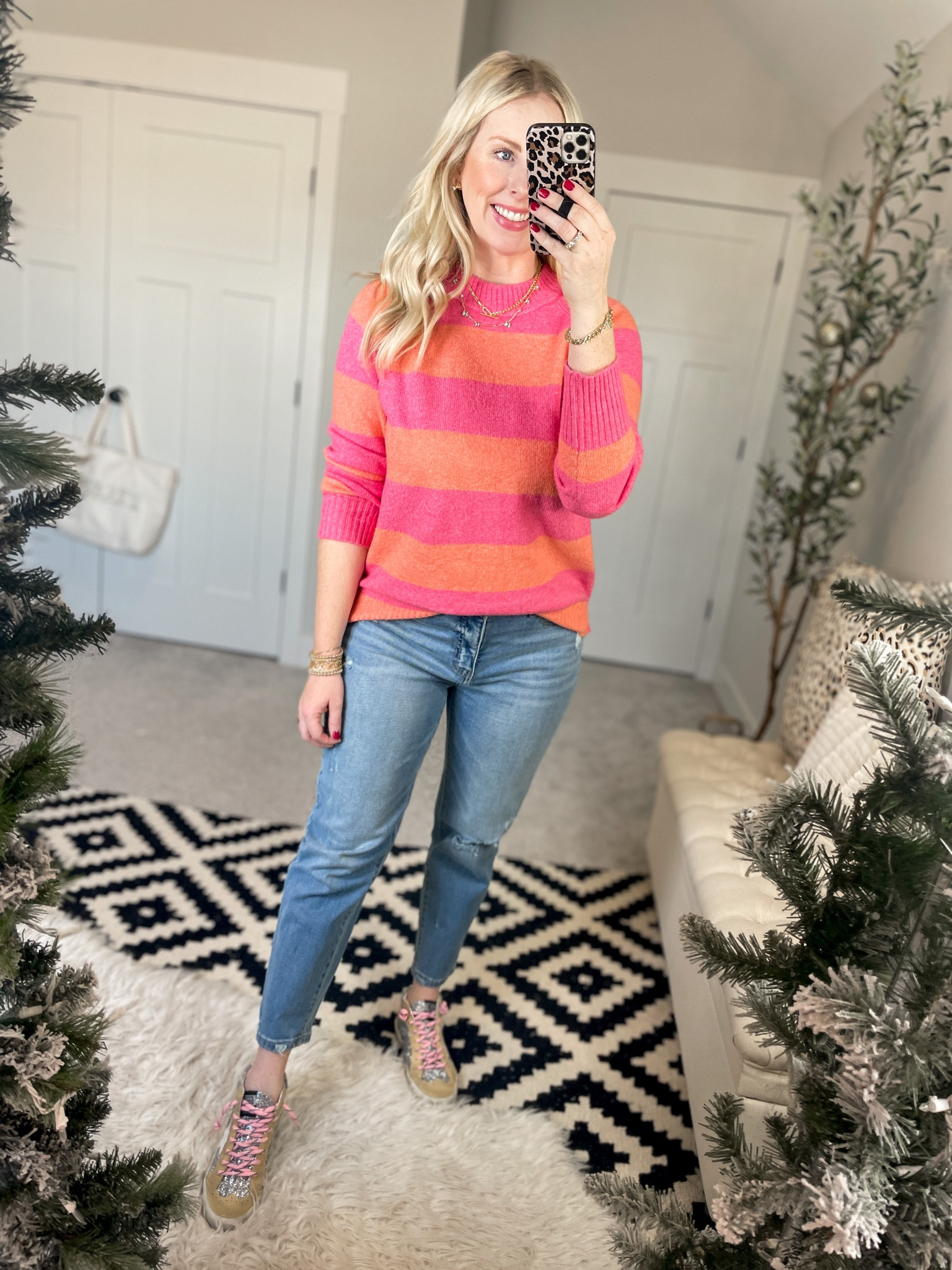 Weekend Walmart wins try on
Striped sweater medium 

#LTKstyletip #LTKunder50 #LTKSeasonal