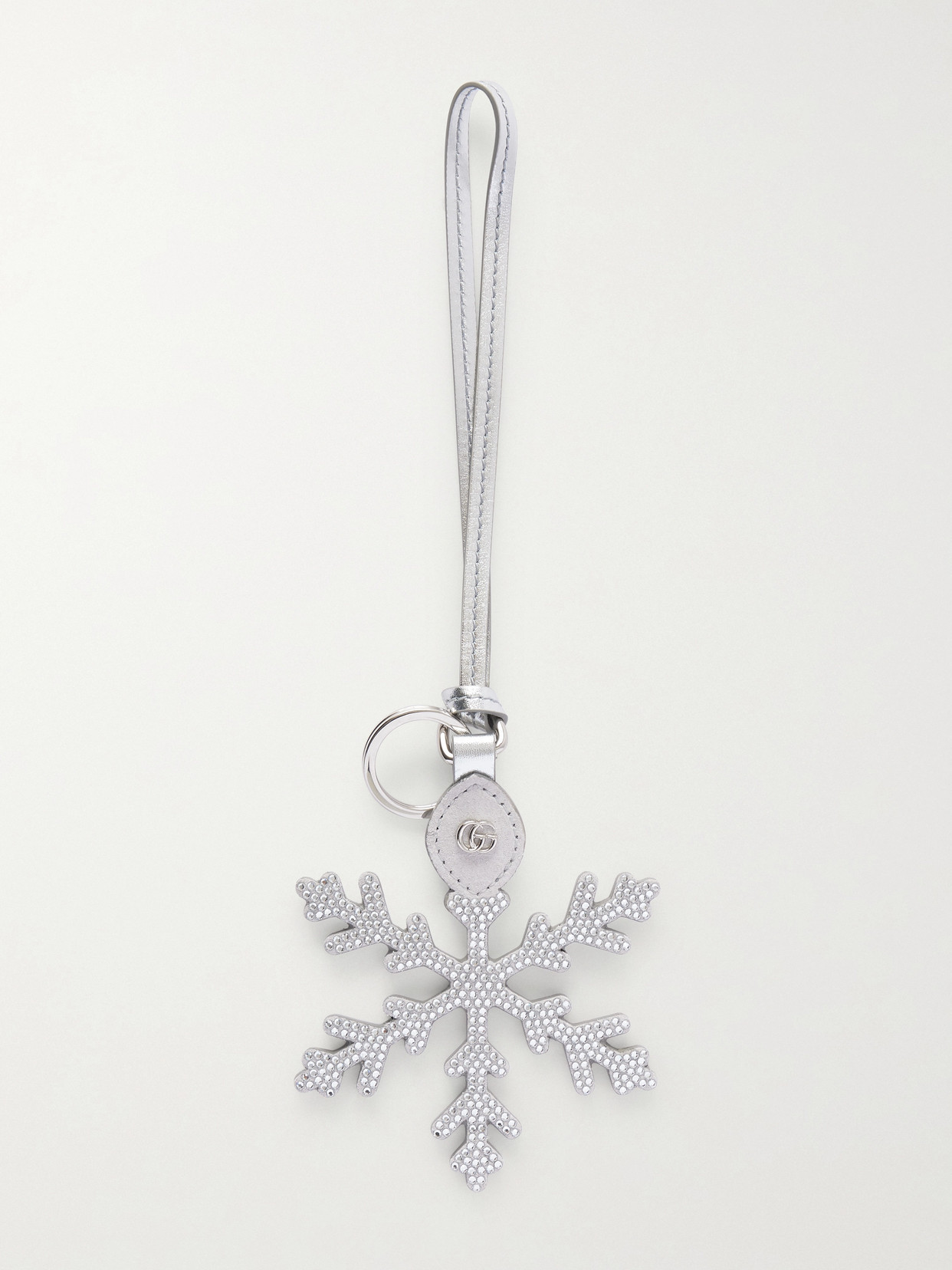 Gucci - Crystal-embellished Metallic Leather Bag Charm - Silver | NET-A-PORTER (US)