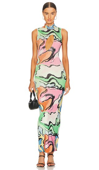 Lola Front Cut Out Dress in Watercolor Print | Revolve Clothing (Global)