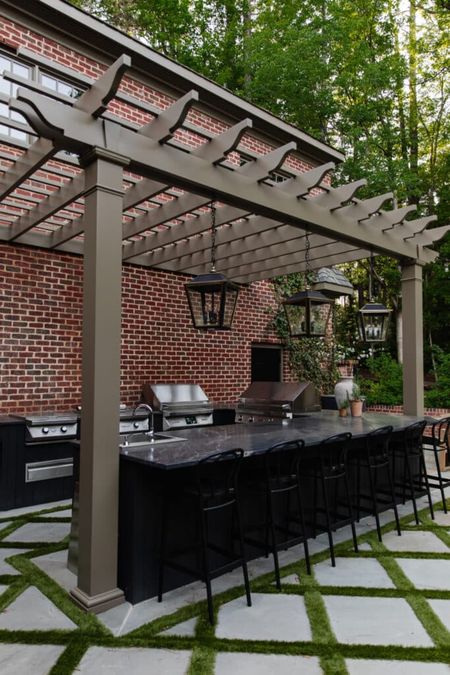 We love hosting family and friends for fun summer nights. Still swooning over this color, we made sure the pergola matched the trim on the exterior of the house too! 🤩

#LTKHome #LTKParties #LTKU