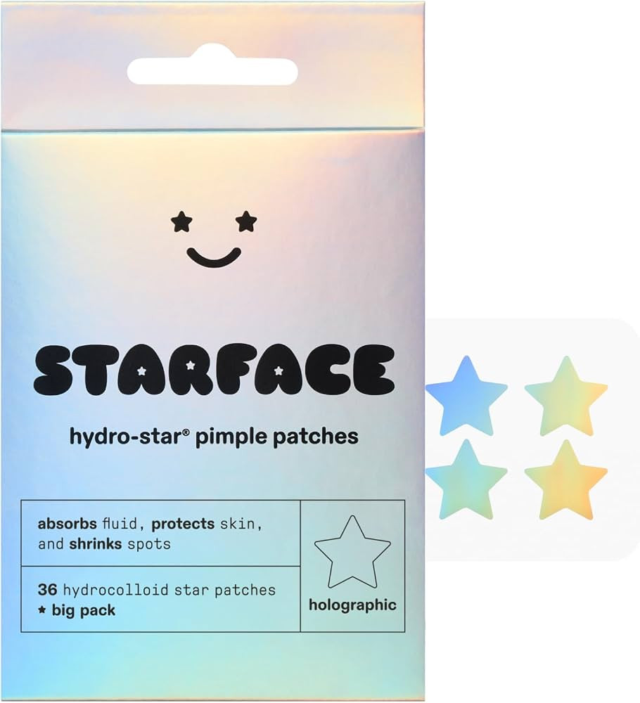 Starface Hydro-Star Holographic Pimple Patch Refills, Hydrocolloid, Dermatologist Tested, Covers ... | Amazon (US)
