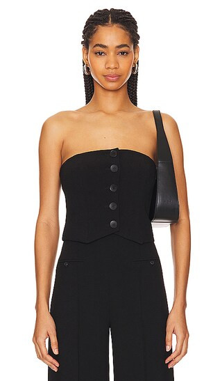 Amura Button Up Bodice in Black | Revolve Clothing (Global)
