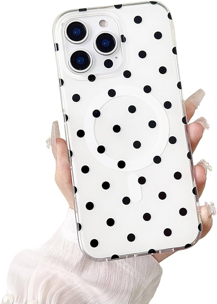 Caseative for iPhone 15 Case,Candy Color Polka Dots Soft Touch Magnetic Compatible with MagSafe W... | Amazon (US)