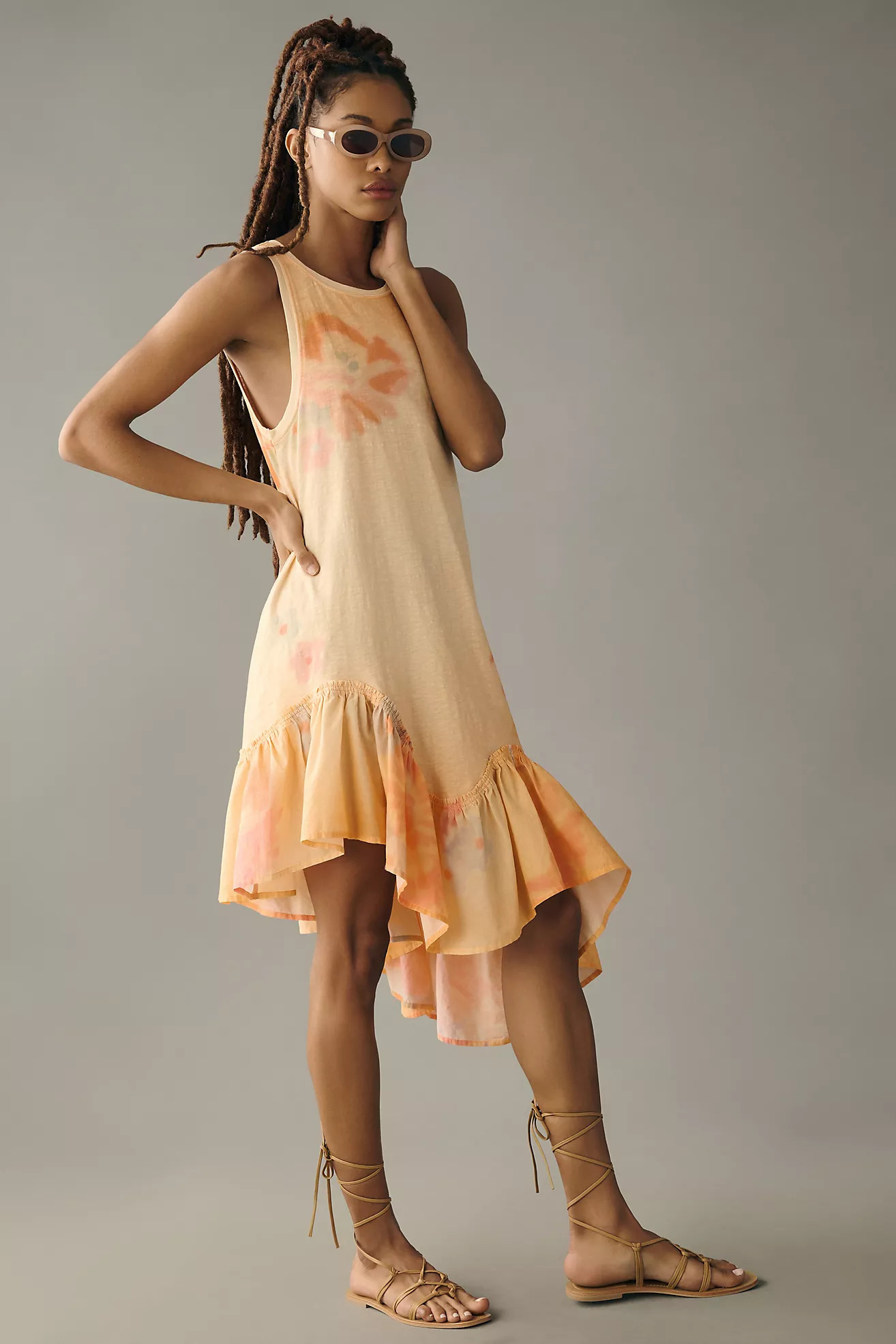 Daily Practice by Anthropologie Printed Asymmetrical Ruffle-Hem Dress | Anthropologie (US)