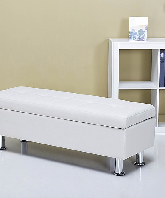 White Frankfort Storage Ottoman | zulily