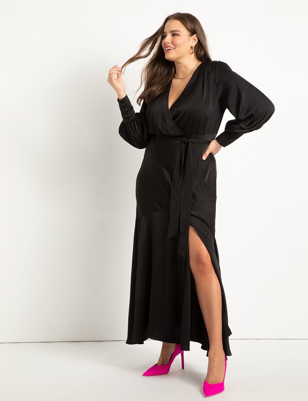 Satin Maxi Dress | Women's Plus Size Dresses | ELOQUII | Eloquii
