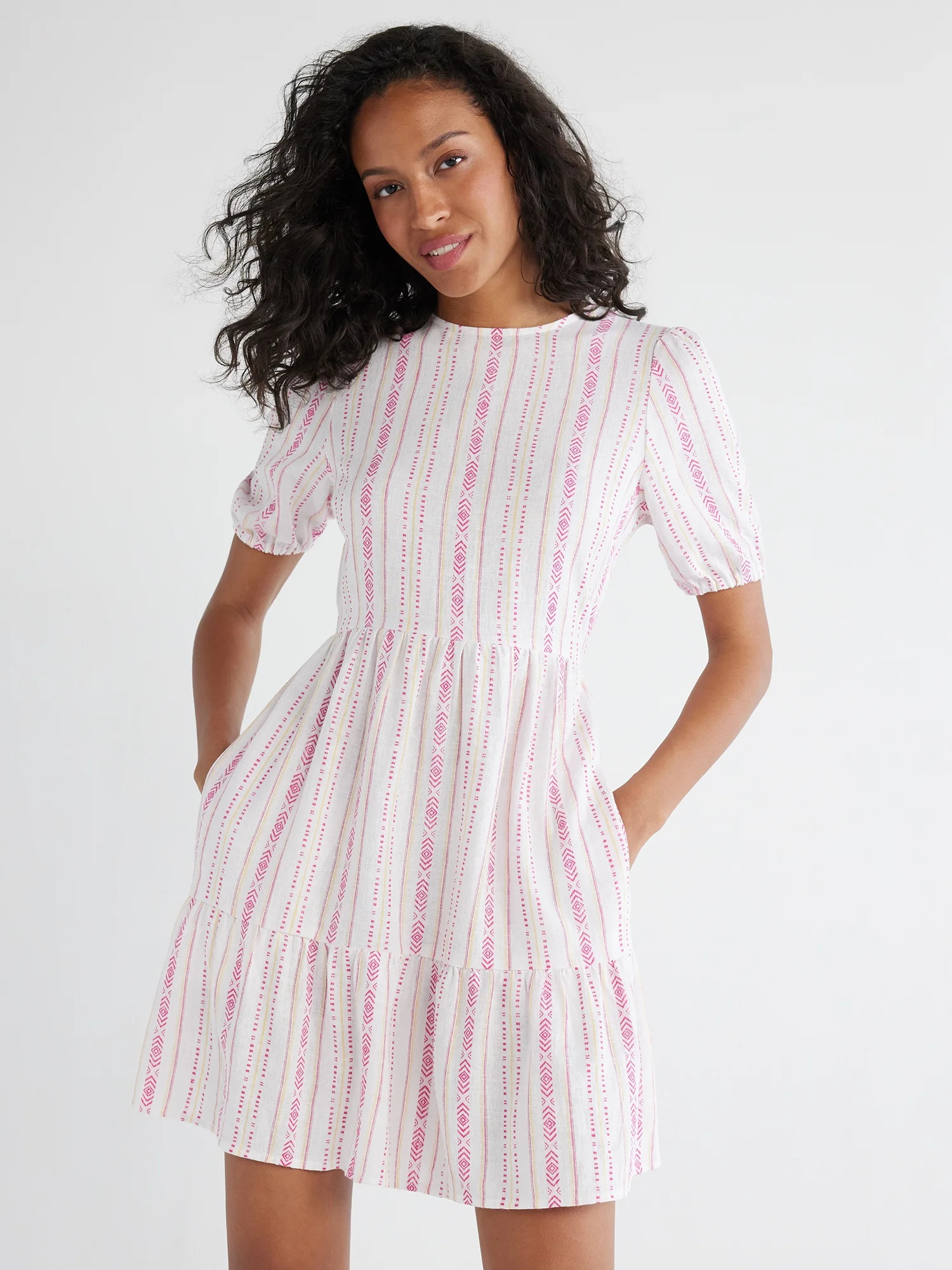 Time and Tru Women's Tie Back Mini Dress, Sizes XS-XXXL | Walmart (US)