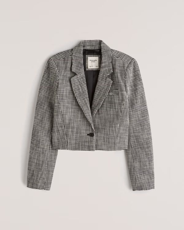 Cropped Tweed Blazer | Abercrombie & Fitch (US)