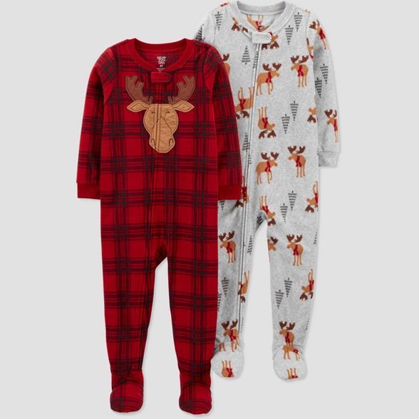 Toddler Boys' Buffalo Moose Footed Pajama - Just One You® made by carter's Red | Target