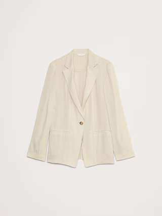 Linen-Viscose Open-Back Blazer | Banana Republic (US)
