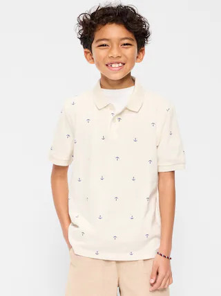 Printed Short-Sleeve Pique Polo Shirt for Boys | Old Navy (US)