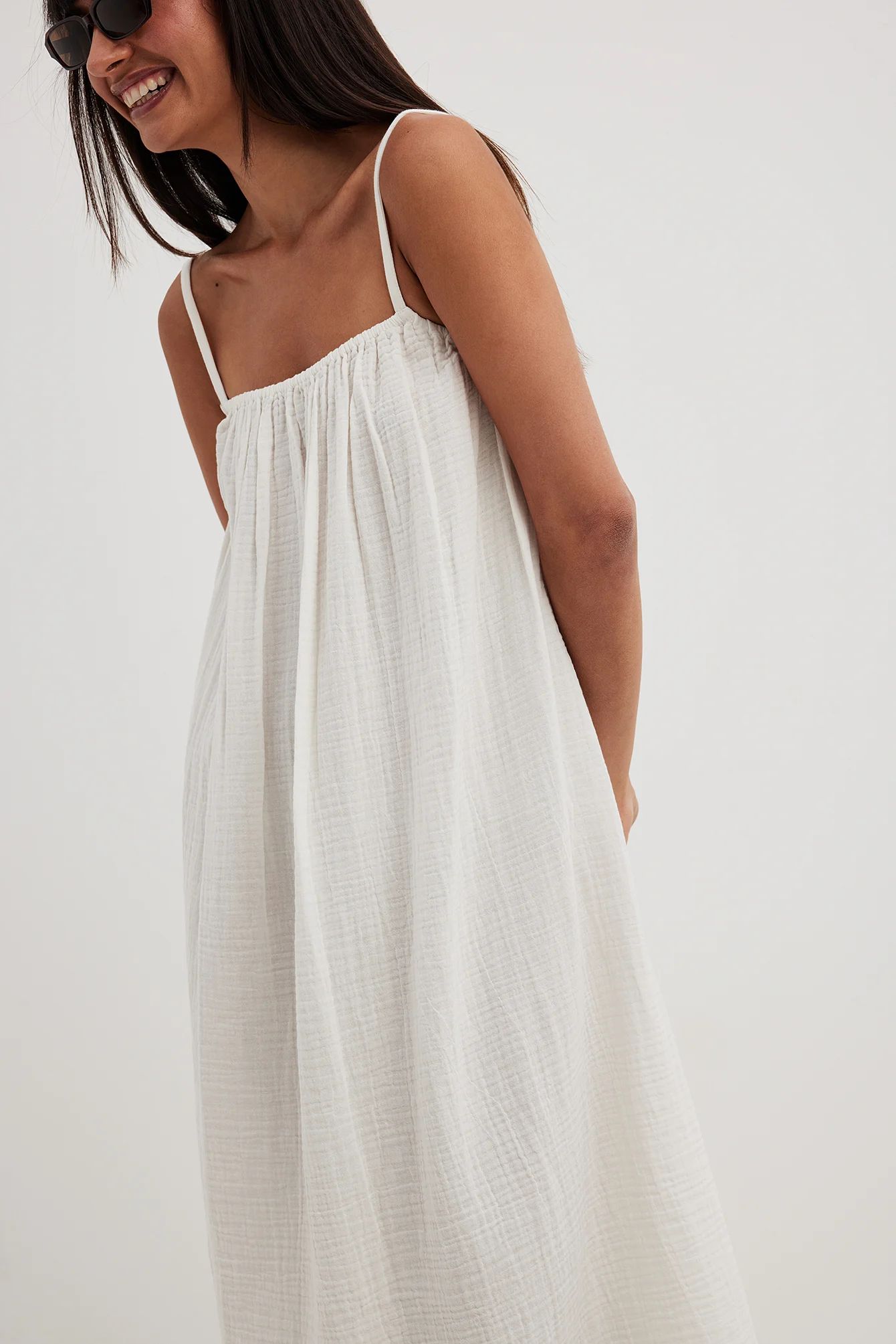 Soft Cotton Tie Back Midi Dress | NA-KD US