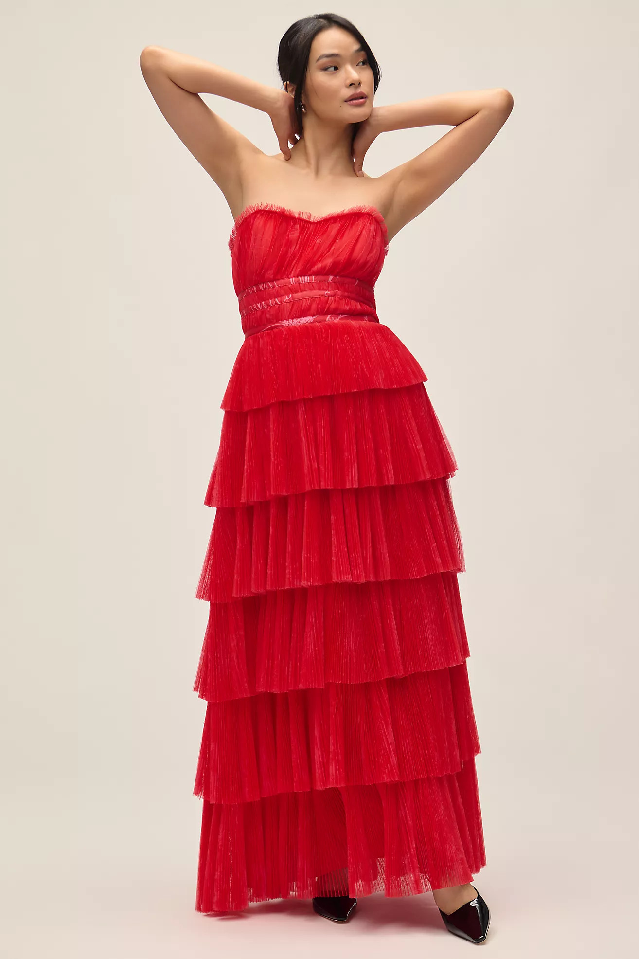 Hutch Evie Strapless Tiered Maxi Dress | Anthropologie (US)
