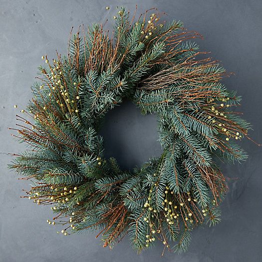 Fresh Noble Fir + Quail Brush Twig Wreath | Terrain