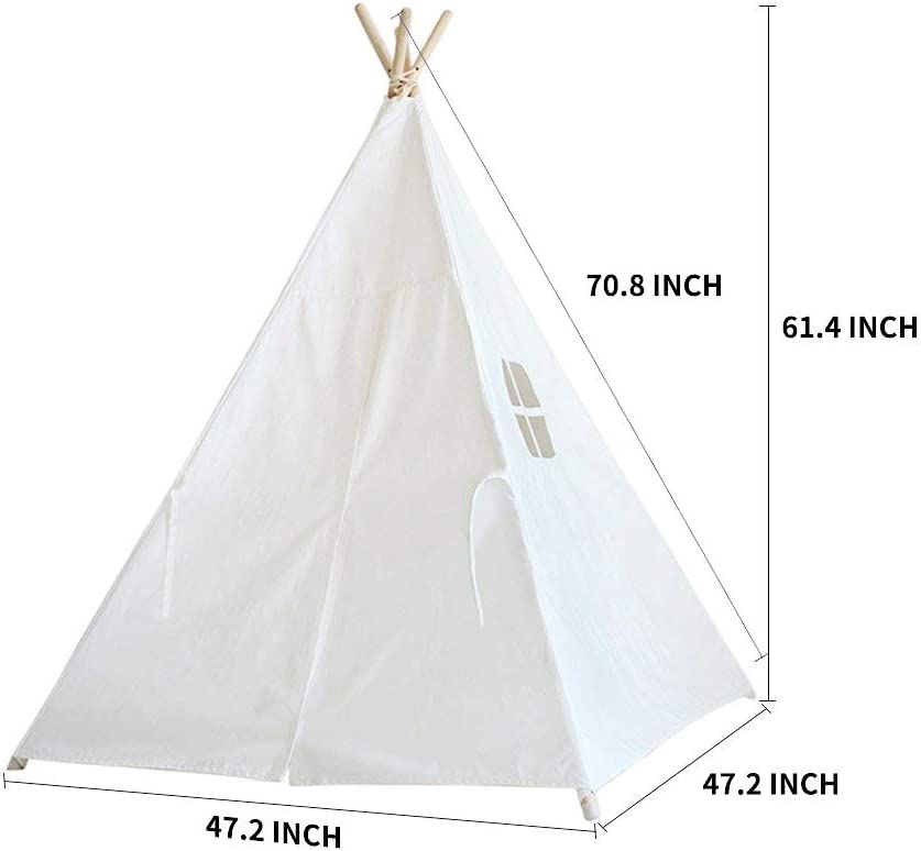 Sumbababy Teepee Tent for Kids with Carry Case, Natural Cotton Canvas Teepee Play Tent, Toys for ... | Amazon (US)