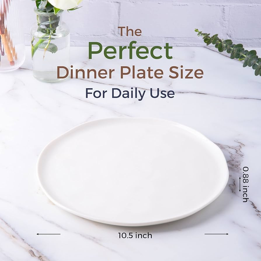 Amazon.com | LERATIO Dinner Plates,10.5 inch Ceramic Plates Set of 6,Handmade Porcelain Plates fo... | Amazon (US)