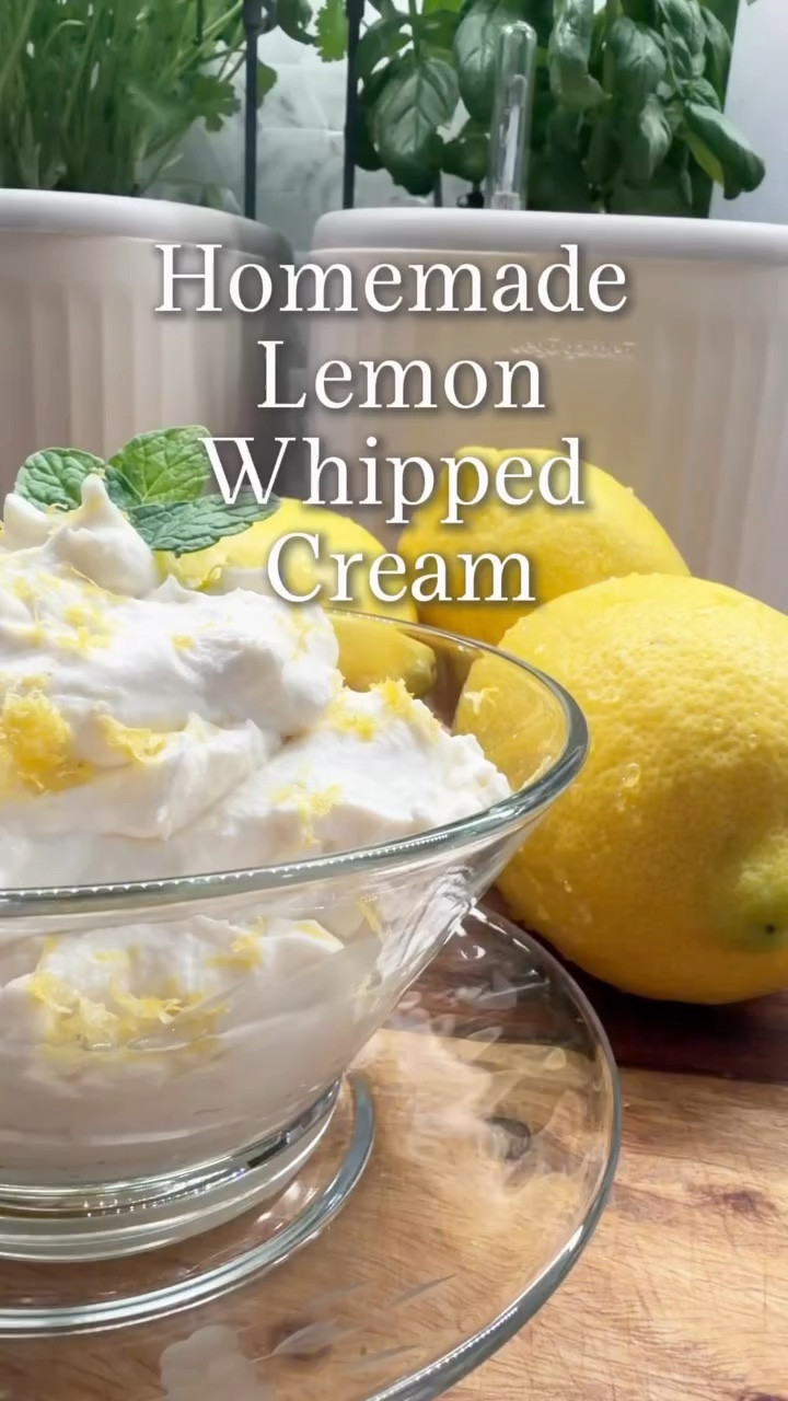 🍋🌱Lemon whipped cream is one of the easiest ways to make a simple dessert feel a little more special this time of year. It’s light, fresh, and comes together in minutes.

🍋Lemon Whipped Cream Recipe 
1 cup heavy cream
2–3 tbsp powdered sugar
1 tsp fresh lemon zest
1 tbsp fresh lemon juice
1 tsp vanilla extract

Whip everything together until soft, fluffy peaks form.

Spoon it over fruit, pancakes, or use it to dress up a boxed cake to make it feel homemade. Perfect for spring and summer gatherings.

#springdesserts #easyentertaining #kitchenideas #whippedcream