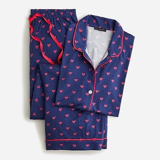 Long-sleeve TENCEL™ pajama set in heart dots | J.Crew US