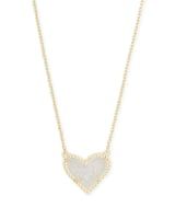 Ari Heart Gold Pendant Necklace in Iridescent Drusy | Kendra Scott