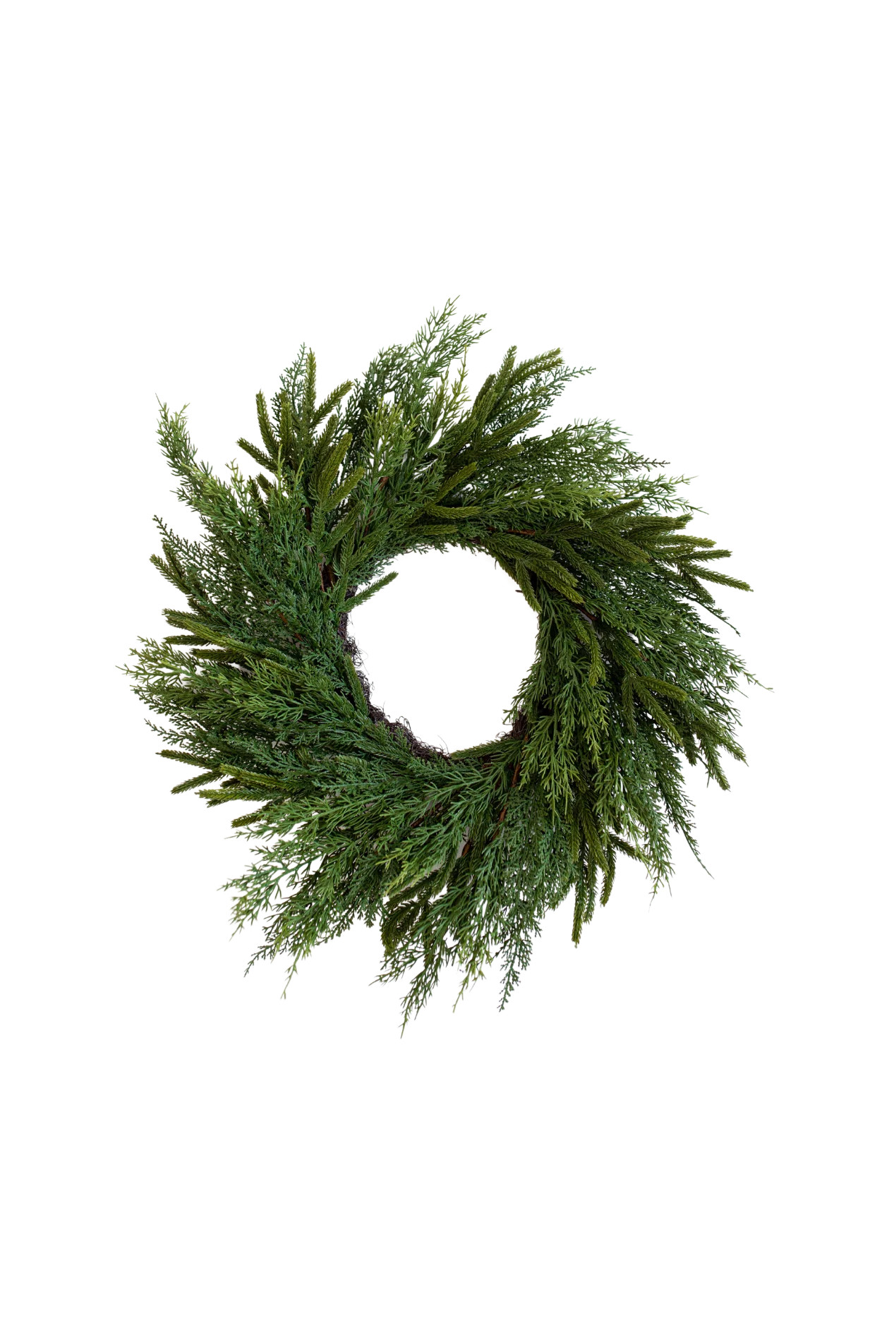 Norfolk & Cypress Pine Mixed Wreath 24" | Luxe B Co