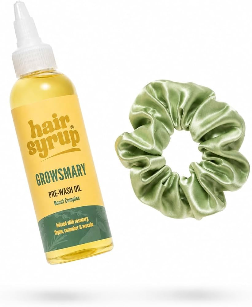 Hair Syrup | Rosemary Pre-Wash Hair Oil with Scrunchie | Made with Rosemary, Thyme, Cucumber & Av... | Amazon (UK)