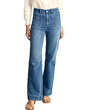 KUNMI Women's Wide Leg Jeans High Waisted Straight Leg Stretchy Denim Pants with Pockets | Amazon (US)