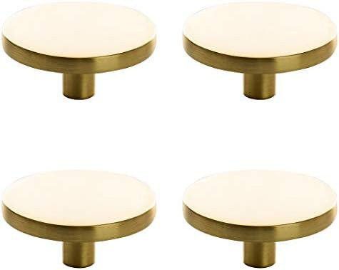 BINO 4-Pack Cabinet Knobs - 1.7" Diameter (43mm), Brass - Dresser Knobs for Dresser Drawer Knobs ... | Amazon (US)
