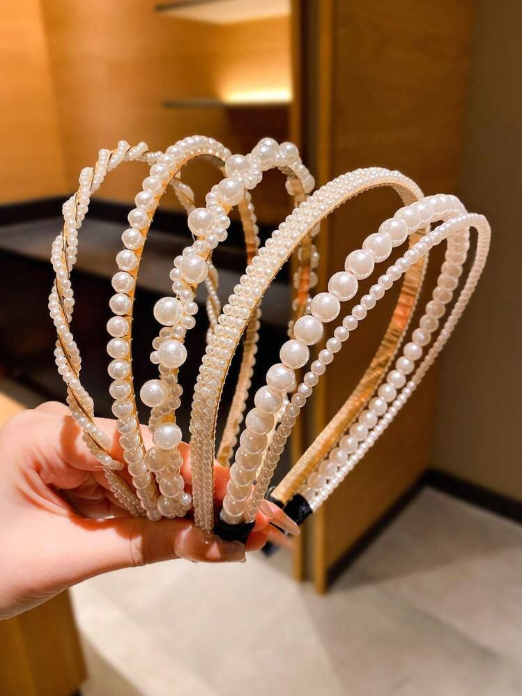 5pcs Cute Faux Pearl Hairband For Girls | SHEIN