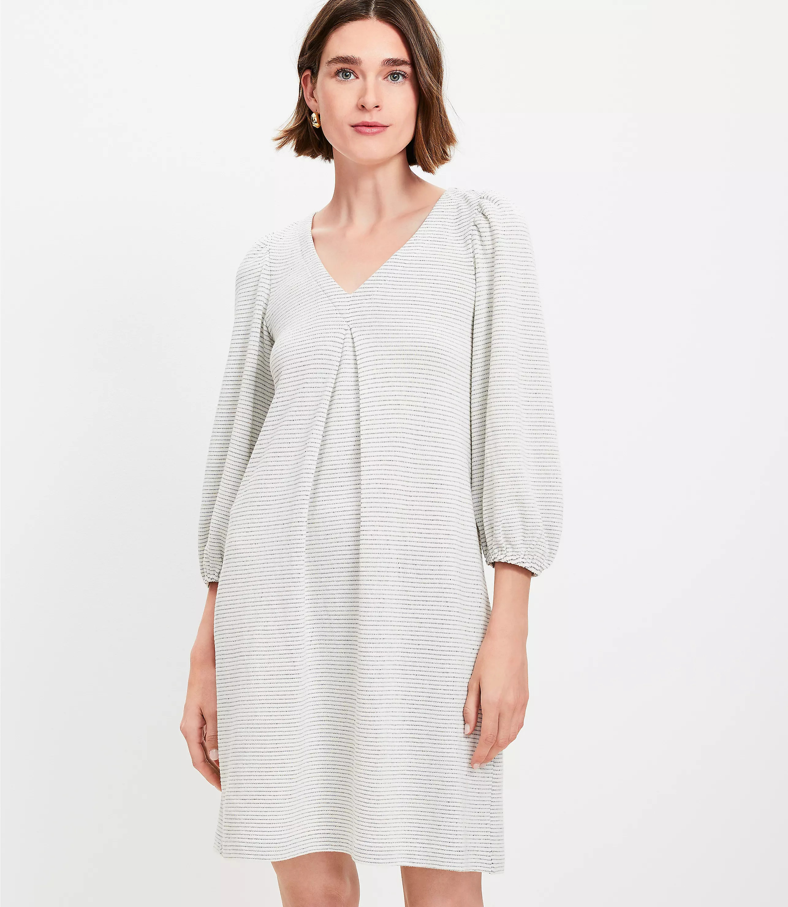 Textured Pleated Mini Pocket Dress | LOFT