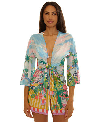 Women's Miami Beach Tie-Front Cover-Up Tunic | Macy's