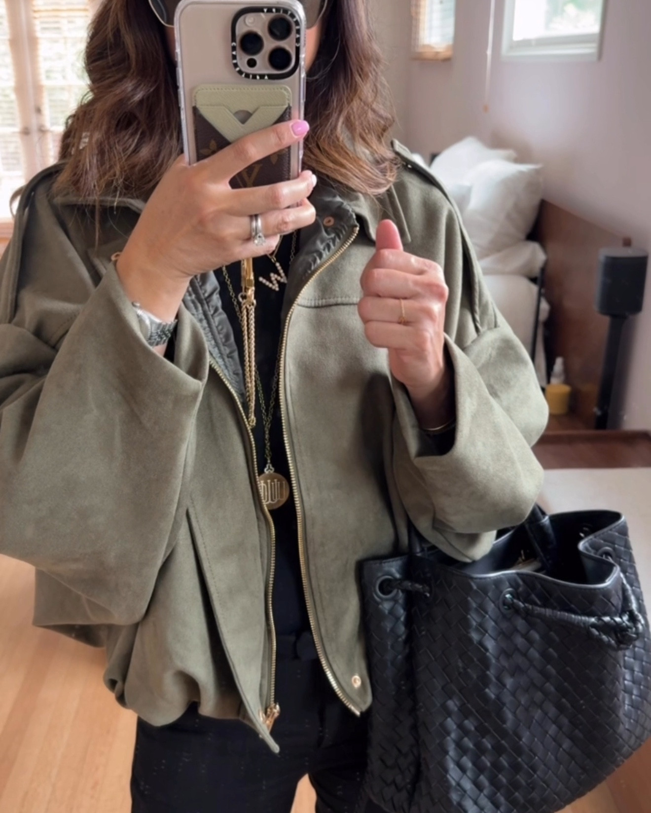 Jacket season is officially here and I’m living for the bubble puffy bomber trend 🧥✨ Obsessed with how it looks styled with my Quince bag (wide open Kelly vibes, stuffed to the brim lol) and sunnies serving major Bottega energy. It’s always the accessories for me 👏💕
Jacket (size S)
Pants (size US 4)
Shoes (size 6.5)

#LTKStyleTip #LTKItBag #LTKFallSale