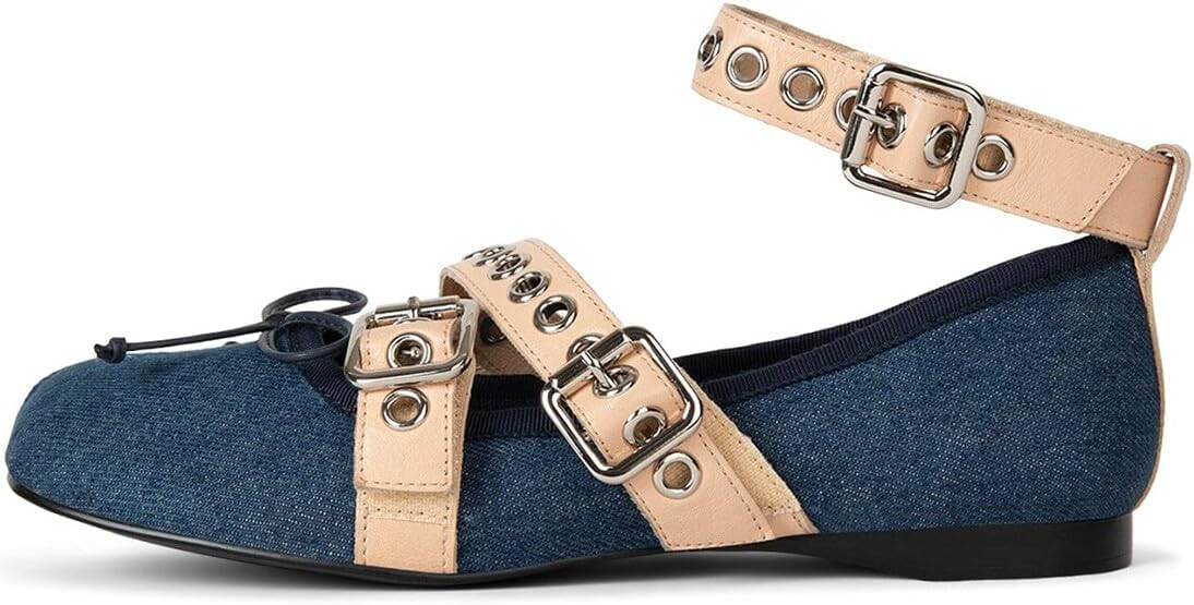 Divanne Ballet Flats for Women, Cross-Strap Ballerina Shoes Bowtie Mary Jane Flats Dress Ballet S... | Amazon (US)