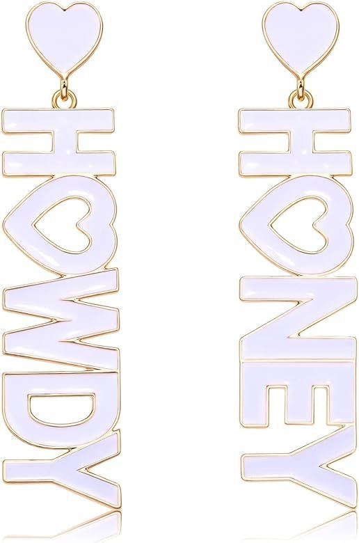Western Cowgirl Country Concert Earrings for Women Hypoallergenic Heart Howdy Honey Valentine’s... | Amazon (US)