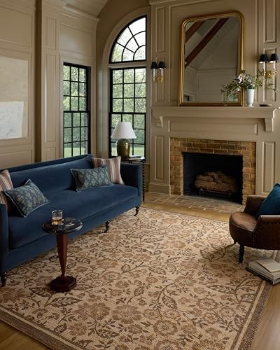 Loloi Chris Loves Julia Rue Collection RUE-03 Bark/Mocha 7'-6" x 9'-6" Area Rug Jute Neutral Flor... | Amazon (US)