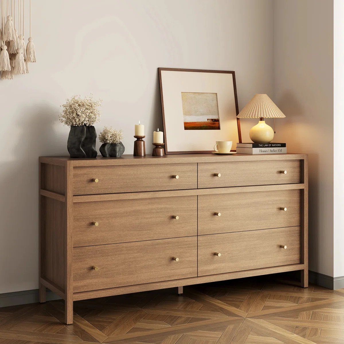 64In Chest Of Drawers Mid-Century Modern 6 Drawer Dresser | Wayfair North America