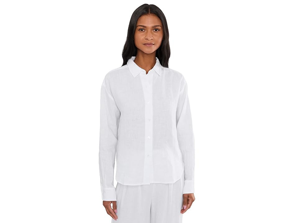 Splendid Stella Linen Button-Down Women's Clothing White: XS (Women's 0-2) | Zappos.com