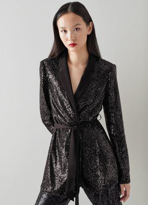Shimmer Black Sequin Jacket | L.K. Bennett (UK)