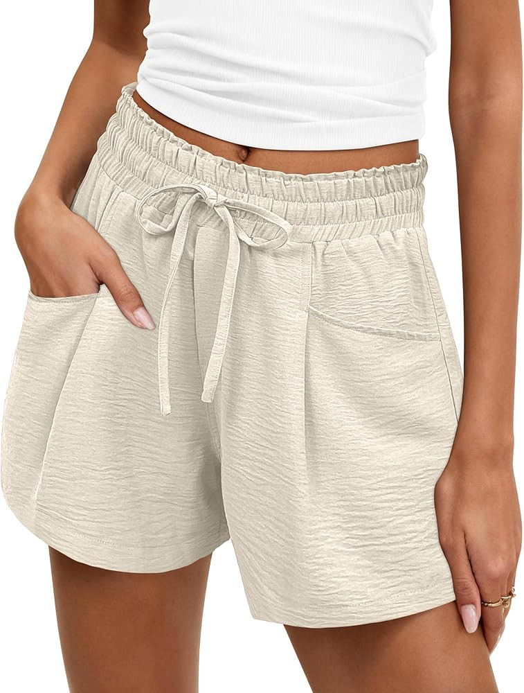 ANRABESS Shorts for Women Summer Casual High Waist Drawstring Comfy Dressy Lounge 2026 Beach Vaca... | Amazon (US)