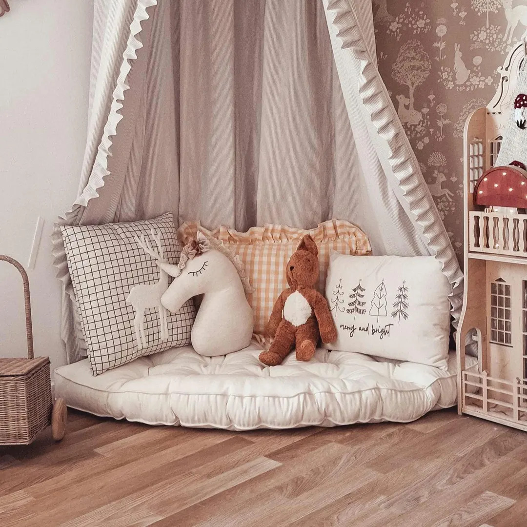 Corner Floor Cushion for Kids Room – Handmade Cotton Floor Pillow With Comforel Filling, Montes... | Etsy (US)