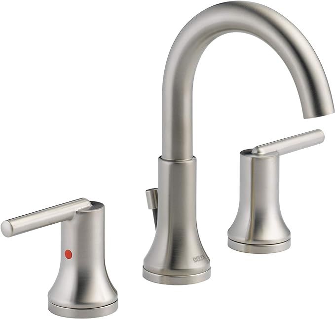 Delta Faucet Trinsic Widespread Bathroom Faucet Brushed Nickel, Bathroom Faucet 3 Hole, Diamond S... | Amazon (US)