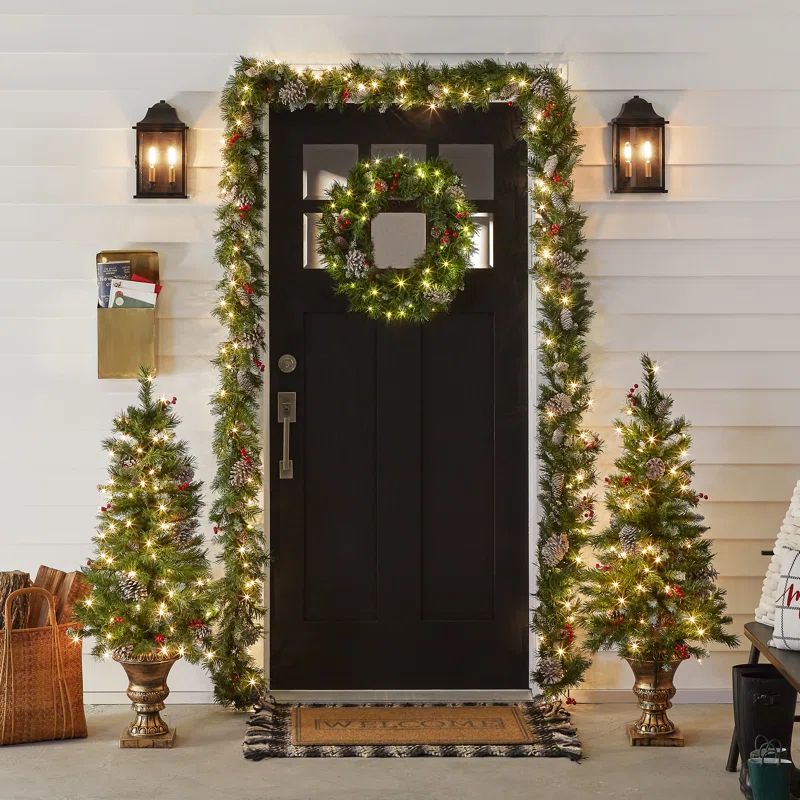 Frosted Berry Christmas Tree, Wreath and Garland Set | Wayfair North America