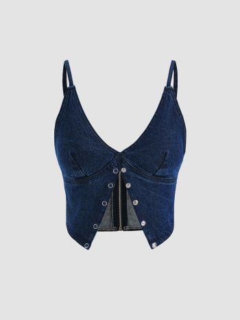 Denim Cut Out Tank Top - Cider | Cider