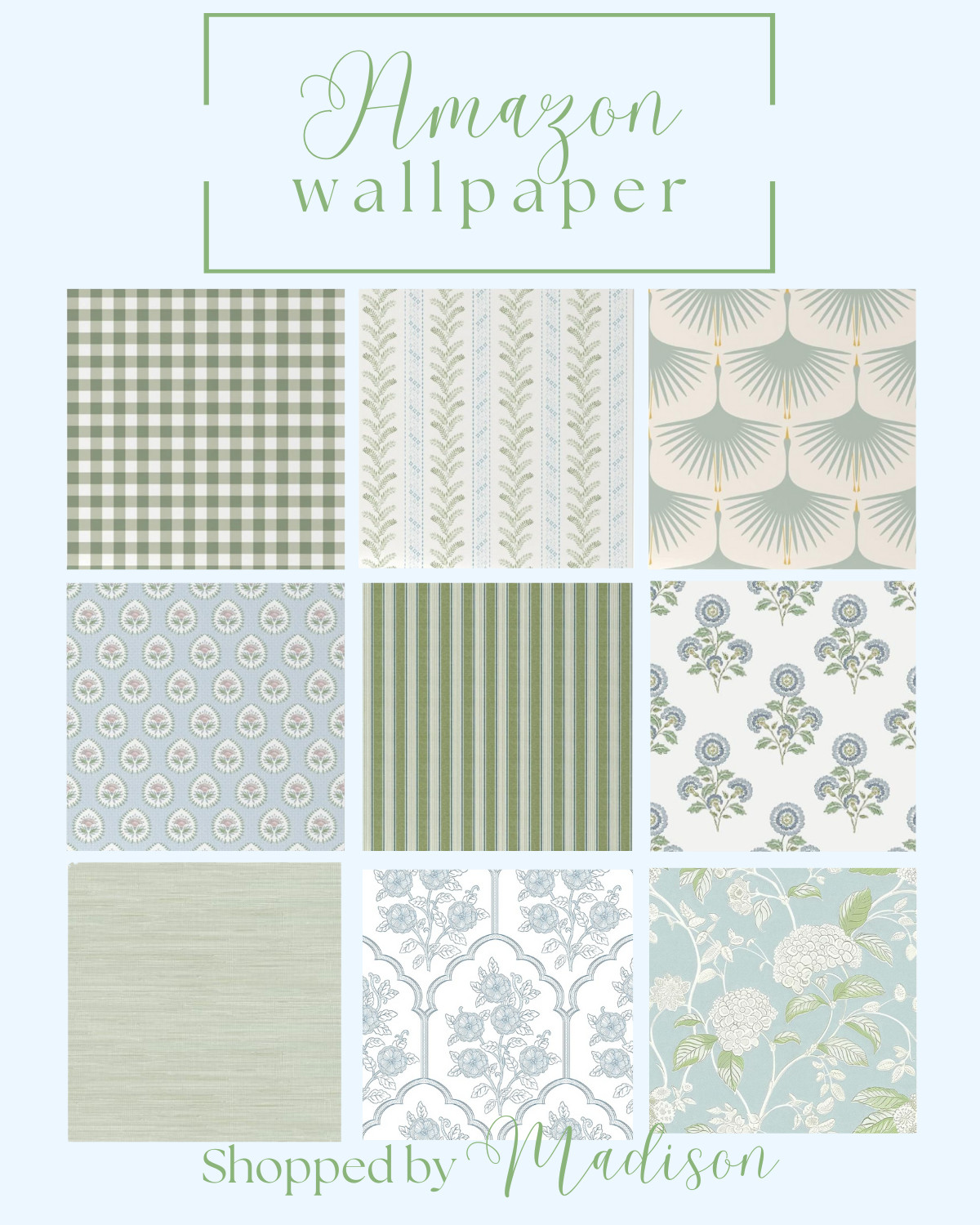 Amazon wallpaper, grand millennial home decor, grand millennial home design, blue wallpaper, green wallpaper 

 #LTKHome #LTKFindsUnder50 #LTKStyleTip