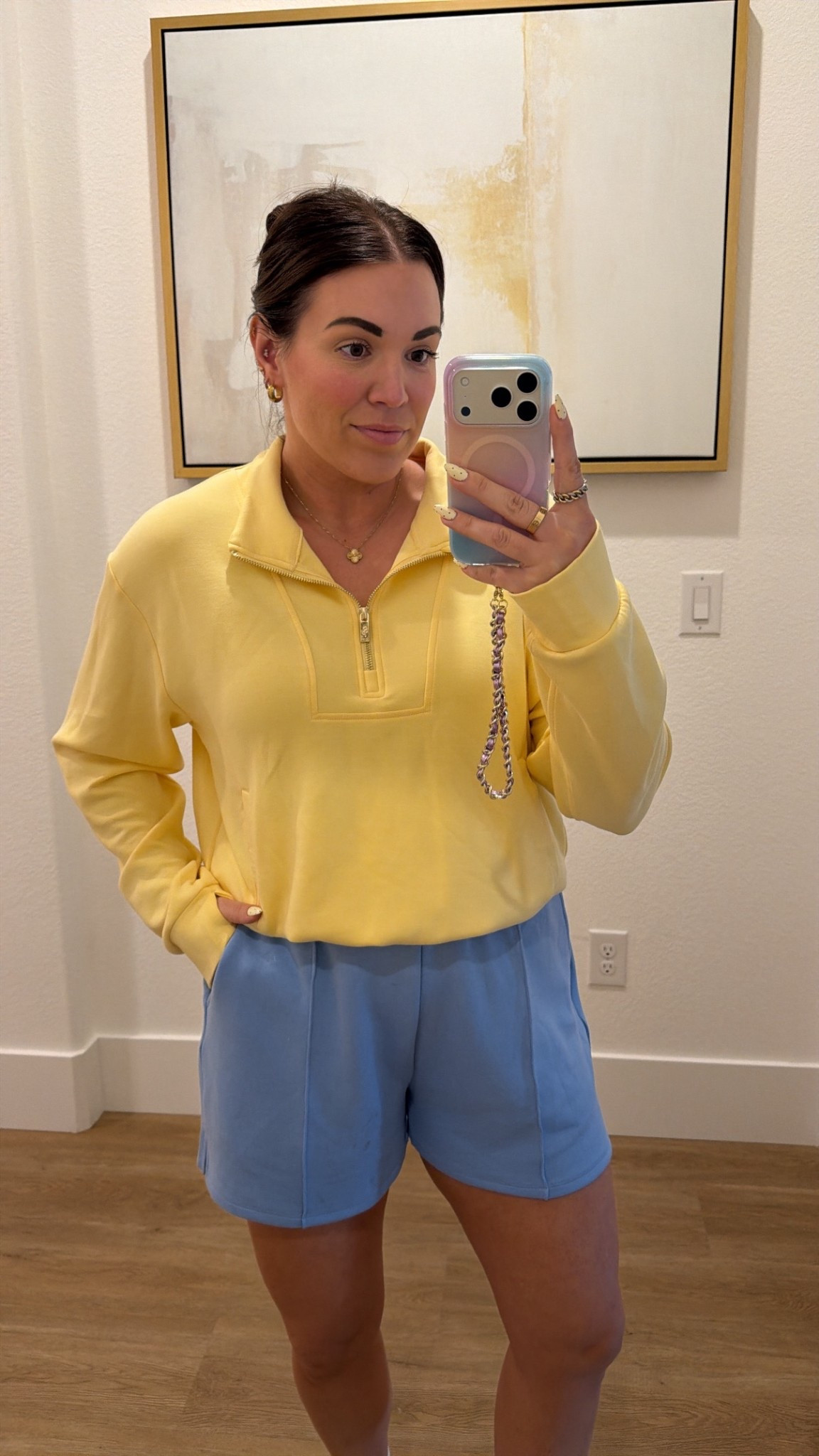 curvy midsize athleisure look! super soft and comfy. in the large in pullover and shorts! 

#LTKMidsize #LTKfitnessgoals #LTKActive