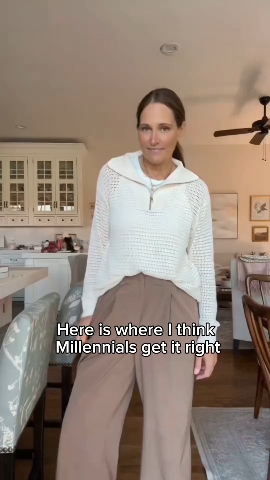 What do you think of this outfit? I’ve been loving the half tuck look thanks to Millennials! This is a great example of how to wear the half tuck! I’m wearing a simple pair of trousers and the Varley half-zip sweater! 

#LTKOver40 #LTKSeasonal #LTKMidsize